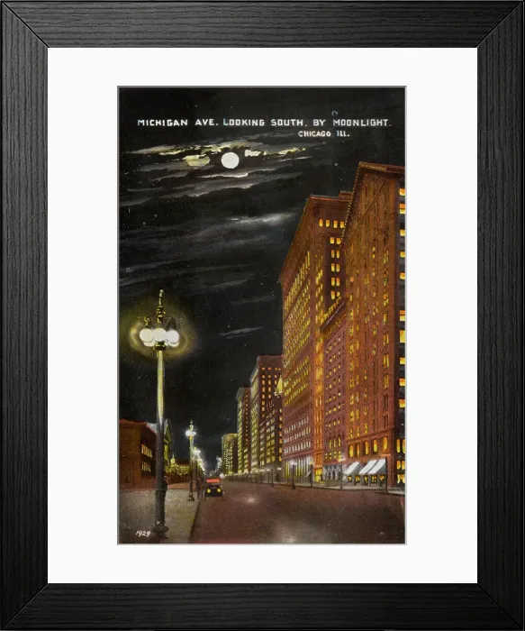 Framed Print : Michigan Avenue at night, Chicago, Illinois, USA Framed Print : Michigan Avenue at night, Chicago, Illinois, USA