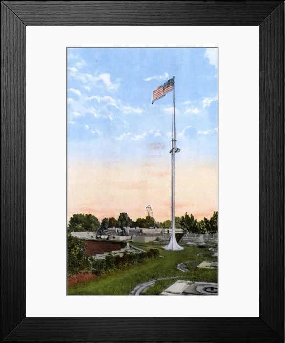 Framed Print : Flagstaff and salute guns, Fort Monroe, Virginia, USA