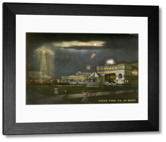 Framed Print : Ocean View at night, near Norfolk, Virginia, USA Framed Print : Ocean View at night, near Norfolk, Virginia, USA