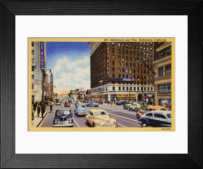 Framed Print : Hollywood Boulevard and Vine Street, California, USA Framed Print : Hollywood Boulevard and Vine Street, California, USA