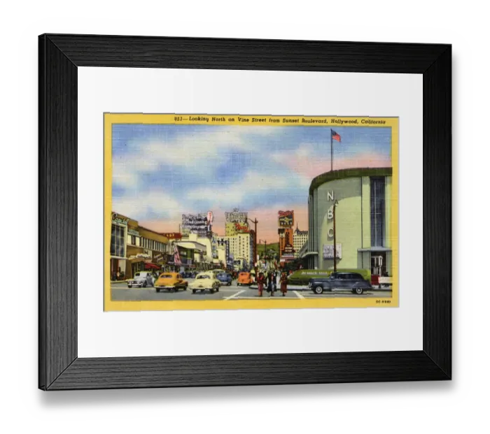 Framed Print : Sunset Boulevard and Vine Street, California, USA Framed Print : Sunset Boulevard and Vine Street, California, USA