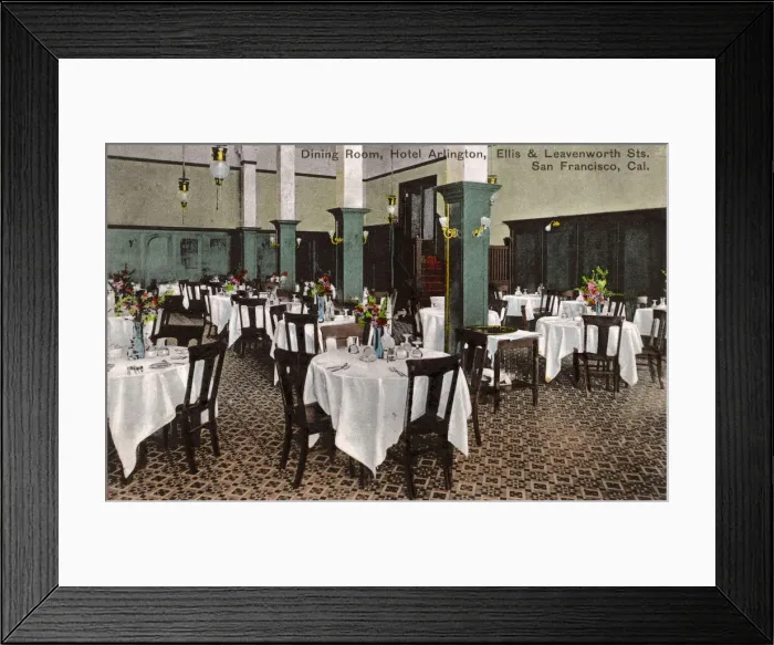 Framed Print : Dining Room, Hotel Arlington, San Francisco, California, USA Framed Print : Dining Room, Hotel Arlington, San Francisco, California, USA