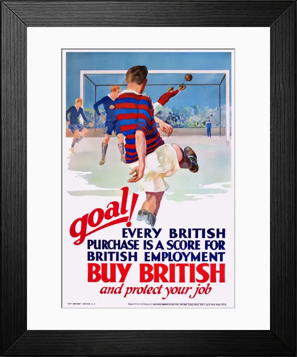 Framed Print : Patriotic poster, Buy British and protect your job Framed Print : Patriotic poster, Buy British and protect your job