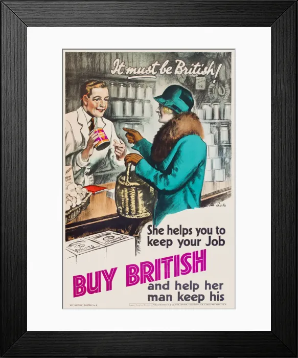 Framed Print : Patriotic poster, It must be British Framed Print : Patriotic poster, It must be British
