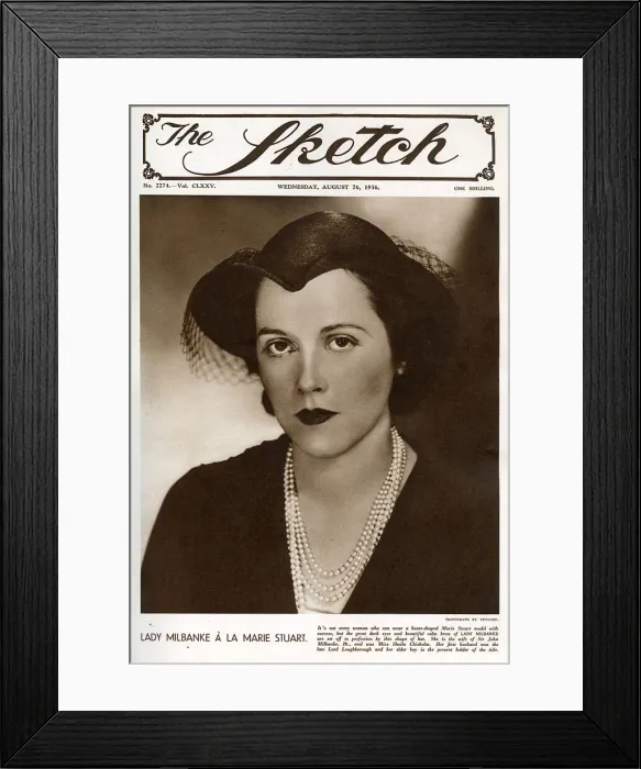 Framed Print : Sketch cover - Lady Milbanke by Madame Yevonde Framed Print : Sketch cover - Lady Milbanke by Madame Yevonde