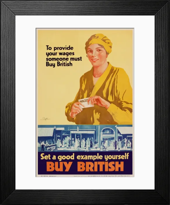 Framed Print : Patriotic poster, Buy British - To provide your wages Framed Print : Patriotic poster, Buy British - To provide your wages