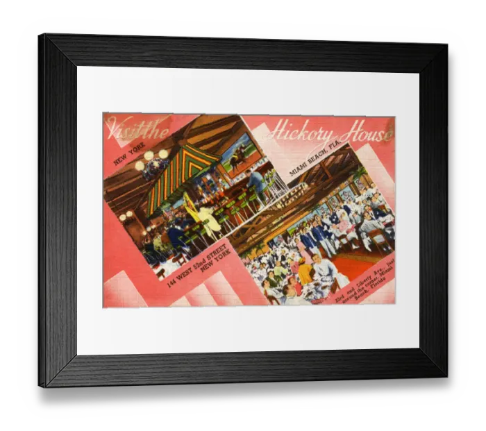 Framed Print : Hickory House Restaurant, New York City, USA Framed Print : Hickory House Restaurant, New York City, USA