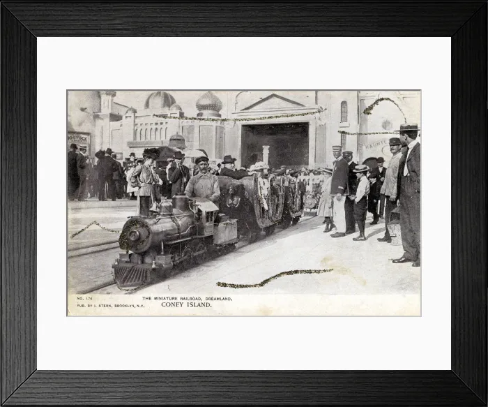 Framed Print : Miniature railroad, Dreamland, Coney Island, New York, USA Framed Print : Miniature railroad, Dreamland, Coney Island, New York, USA