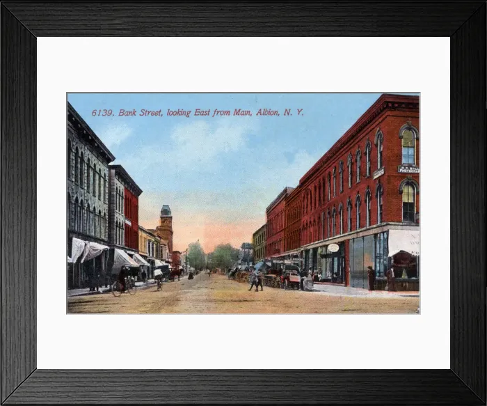 Framed Print : Bank Street, Albion, New York State, USA Framed Print : Bank Street, Albion, New York State, USA
