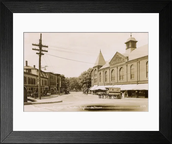 Framed Print : The Square and Lincoln Street, Newton Highlands, Mass, USA Framed Print : The Square and Lincoln Street, Newton Highlands, Mass, USA