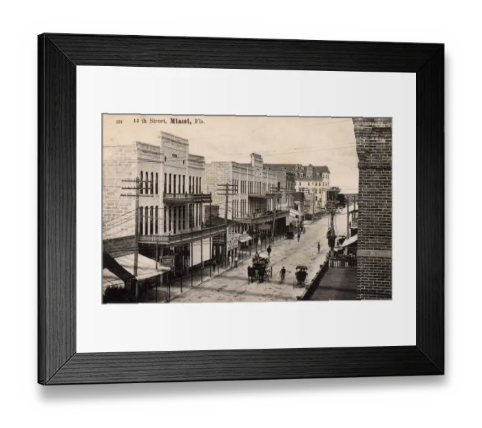 Framed Print : View of 12th Street. Miami, Florida, USA Framed Print : View of 12th Street. Miami, Florida, USA