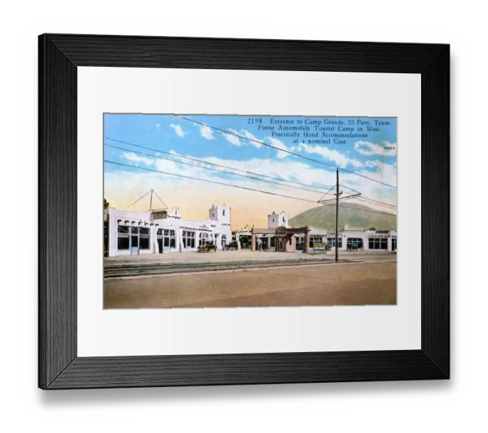 Framed Print : Entrance to Camp Grande, El Paso, Texas, USA Framed Print : Entrance to Camp Grande, El Paso, Texas, USA