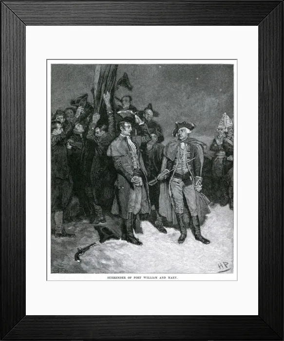 Framed Print : America - Surrender of Fort William and Mary Framed Print : America - Surrender of Fort William and Mary