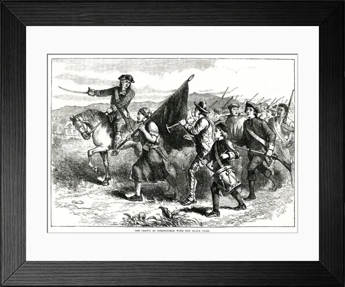 Framed Print : America - Rebel Crowd at Springfield with the black flag Framed Print : America - Rebel Crowd at Springfield with the black flag