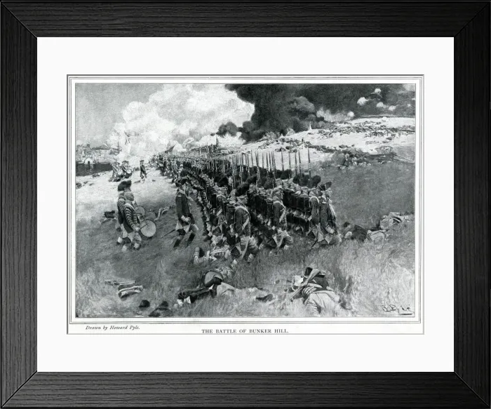 Framed Print : America - British Redcoat army marching on Bunker Hill Framed Print : America - British Redcoat army marching on Bunker Hill