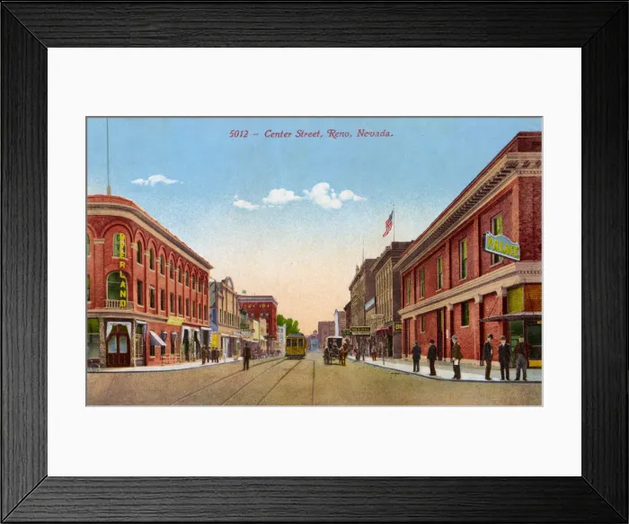 Framed Print : Center Street, Reno, Nevada, USA Framed Print : Center Street, Reno, Nevada, USA