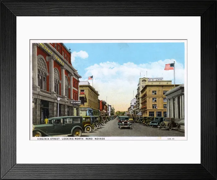 Framed Print : Virginia Street, Reno, Nevada, USA Framed Print : Virginia Street, Reno, Nevada, USA