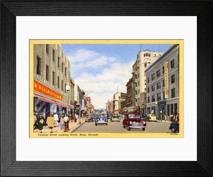 Framed Print : Virginia Street, Reno, Nevada, USA Framed Print : Virginia Street, Reno, Nevada, USA