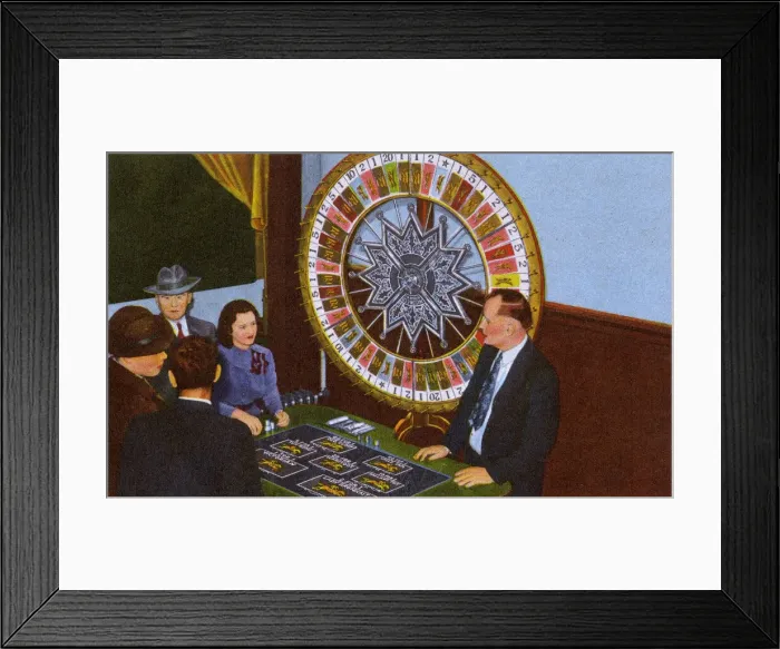 Framed Print : People with Wheel of Fortune, Nevada, USA Framed Print : People with Wheel of Fortune, Nevada, USA