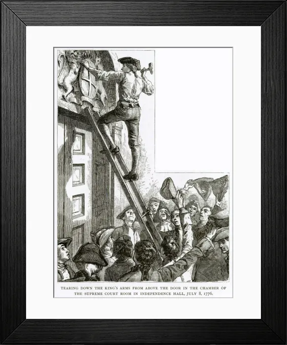 Framed Print : America - Removing The Royal Arms Framed Print : America - Removing The Royal Arms