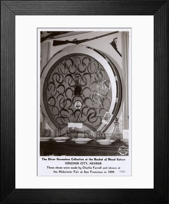 Framed Print : Collection of silver horseshoes, Virginia City, Nevada, USA Framed Print : Collection of silver horseshoes, Virginia City, Nevada, USA