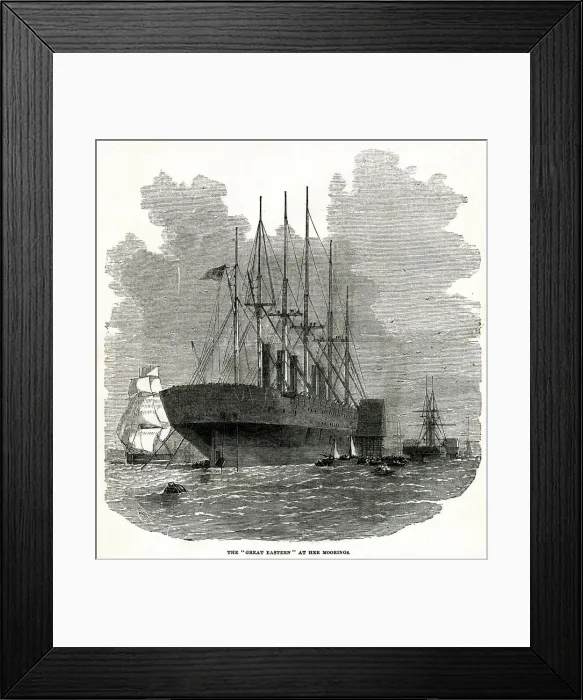 Framed Print : SS Great Eastern - at her moorings in Deptford 1859 Framed Print : SS Great Eastern - at her moorings in Deptford 1859