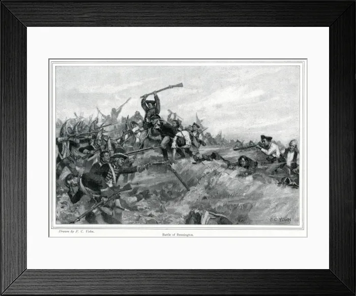 Framed Print : America - Battle of Bennington at Walloomsac, New York Framed Print : America - Battle of Bennington at Walloomsac, New York