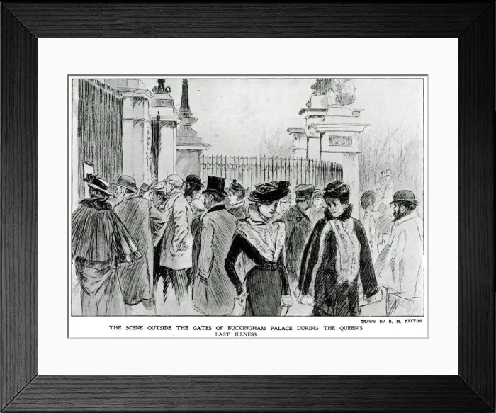Framed Print : Outside gates of Buckingham Palace during Queens illness Framed Print : Outside gates of Buckingham Palace during Queens illness