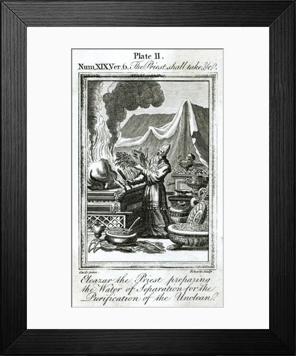 Framed Print : Priest Eleazar conducting ritual purification Framed Print : Priest Eleazar conducting ritual purification
