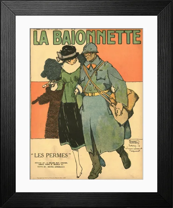 Framed Print : Front cover, La Baionnette, WW1 Framed Print : Front cover, La Baionnette, WW1