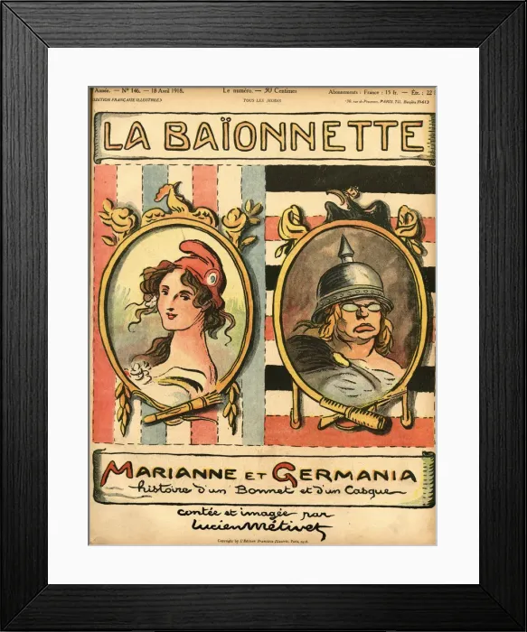 Framed Print : Front cover, La Baionnette, WW1 Framed Print : Front cover, La Baionnette, WW1
