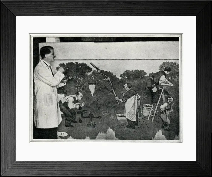 Framed Print : Heath Robinson and his design for Empress of India murals Framed Print : Heath Robinson and his design for Empress of India murals