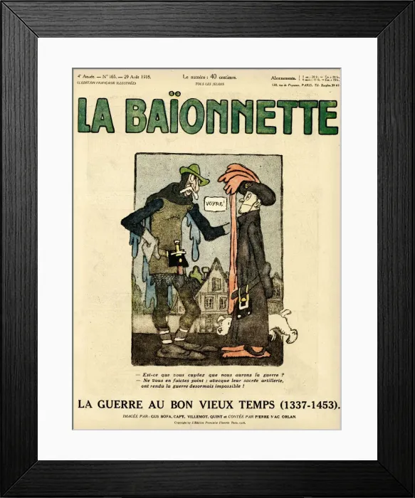Framed Print : Front cover, La Baionnette, WW1 Framed Print : Front cover, La Baionnette, WW1