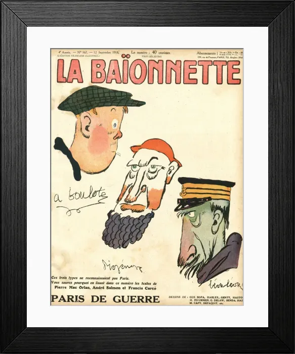 Framed Print : Front cover, La Baionnette, WW1 Framed Print : Front cover, La Baionnette, WW1