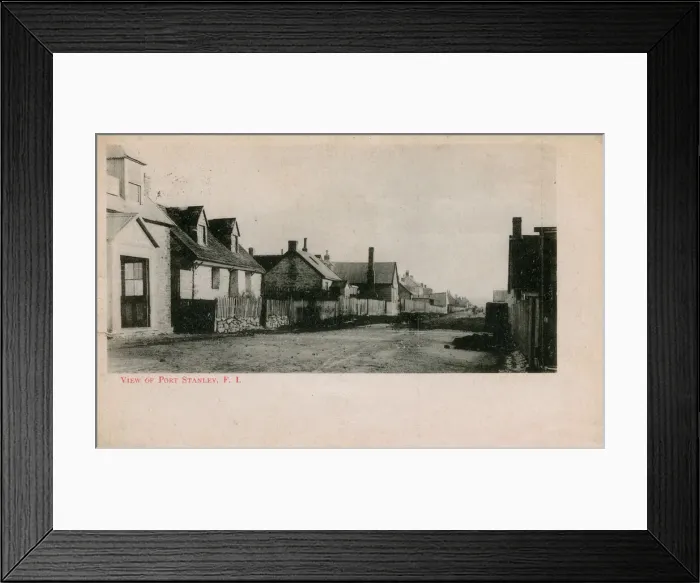 Framed Print : Original settlers cottages, Port Stanley, Falkland Islands