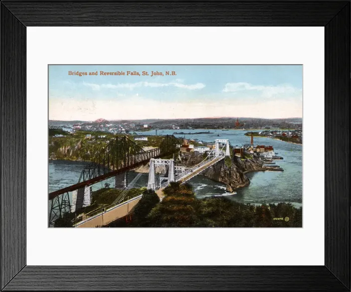 Framed Print : Bridges and reversible falls, St John, New Brunswick, Canada Framed Print : Bridges and reversible falls, St John, New Brunswick, Canada