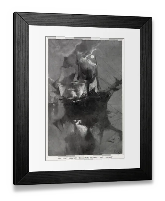 Framed Print : America - John Paul Jones defeats The Serapis Framed Print : America - John Paul Jones defeats The Serapis