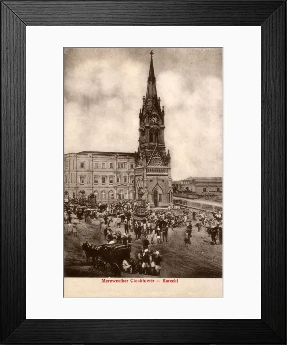 Framed Print : Mereweather Clocktower, Karachi, British India Framed Print : Mereweather Clocktower, Karachi, British India