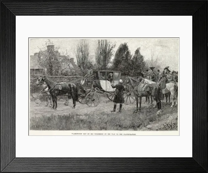Framed Print : America - Washington On His Way To Inauguration At NY Framed Print : America - Washington On His Way To Inauguration At NY