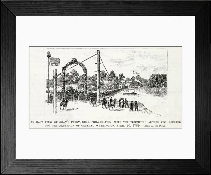 Framed Print : America - Washington Travels To Inauguration At New York Framed Print : America - Washington Travels To Inauguration At New York