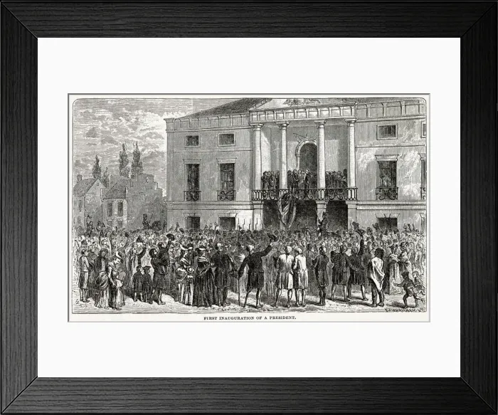 Framed Print : America - Washington Inaugurated As President At New York Framed Print : America - Washington Inaugurated As President At New York