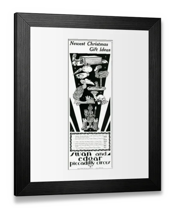 Framed Print : Advert for Swan and Edgar - Christmas present ideas 1928 Framed Print : Advert for Swan and Edgar - Christmas present ideas 1928