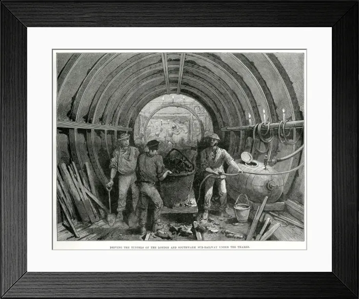 Framed Print : Construction of underground railway King William Street 1888 Framed Print : Construction of underground railway King William Street 1888