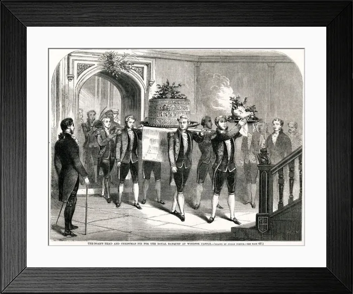 Framed Print : Christmas at Windsor Castle, Royal banquet 1857 Framed Print : Christmas at Windsor Castle, Royal banquet 1857