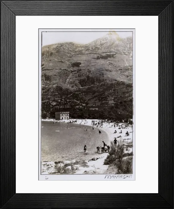Framed Print : View of the beach at Makarska, Croatia Framed Print : View of the beach at Makarska, Croatia
