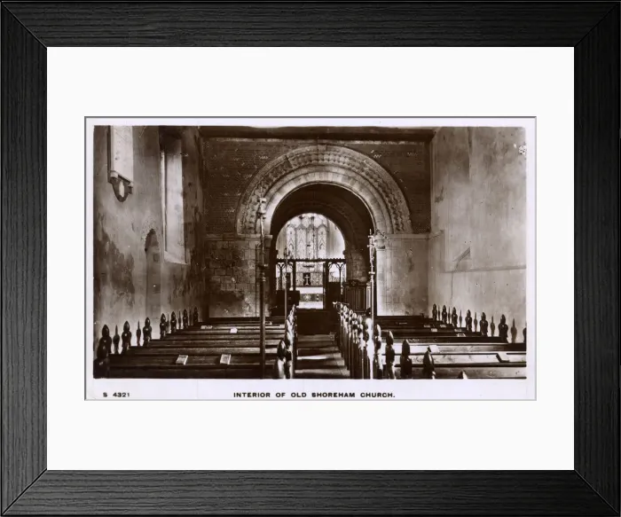 Framed Print : Interior of old church, Shoreham-by-Sea, Sussex Framed Print : Interior of old church, Shoreham-by-Sea, Sussex