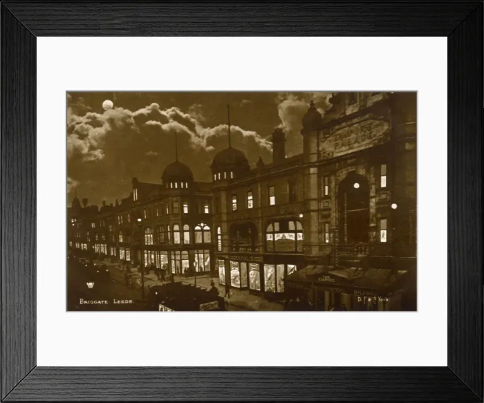Framed Print : Briggate, Leeds, West Yorkshire at night Framed Print : Briggate, Leeds, West Yorkshire at night