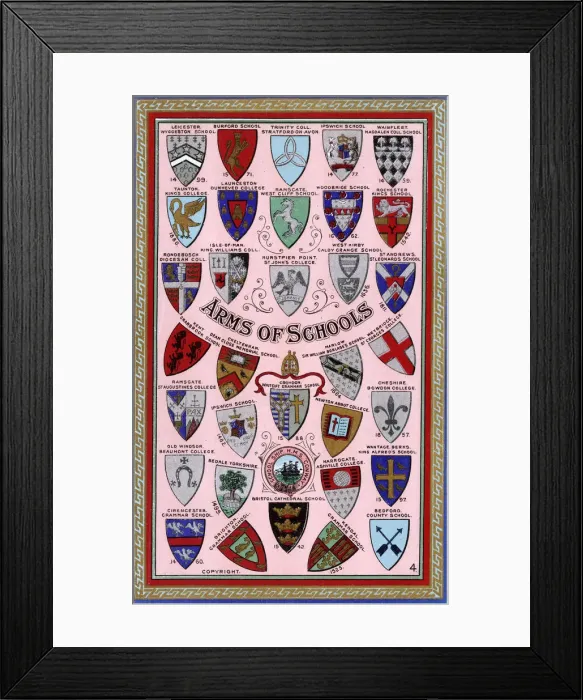 Framed Print : Coats of Arms for Schools and Colleges Framed Print : Coats of Arms for Schools and Colleges