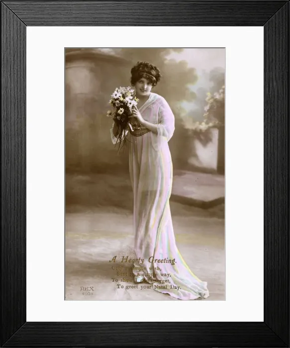 Framed Print : Happy Birthday postcard Framed Print : Happy Birthday postcard