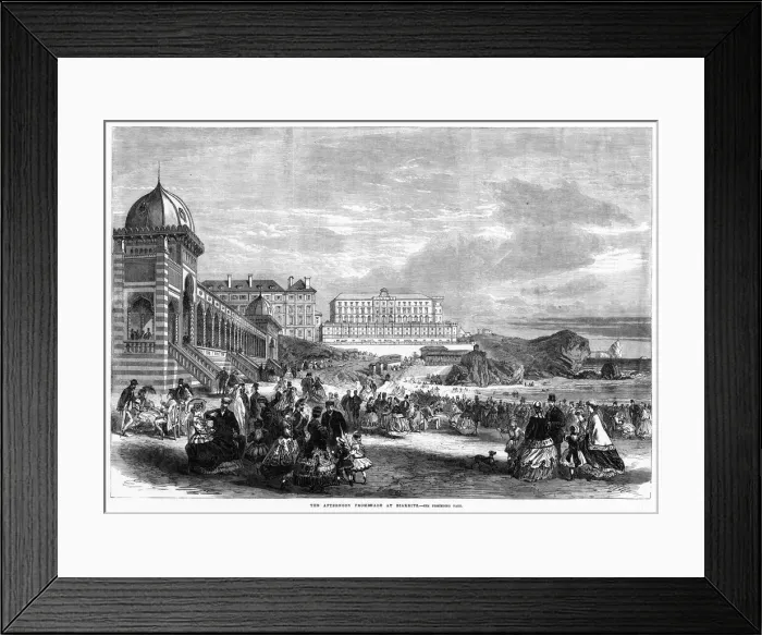 Framed Print : The afternoon promenade at Biarritz Framed Print : The afternoon promenade at Biarritz